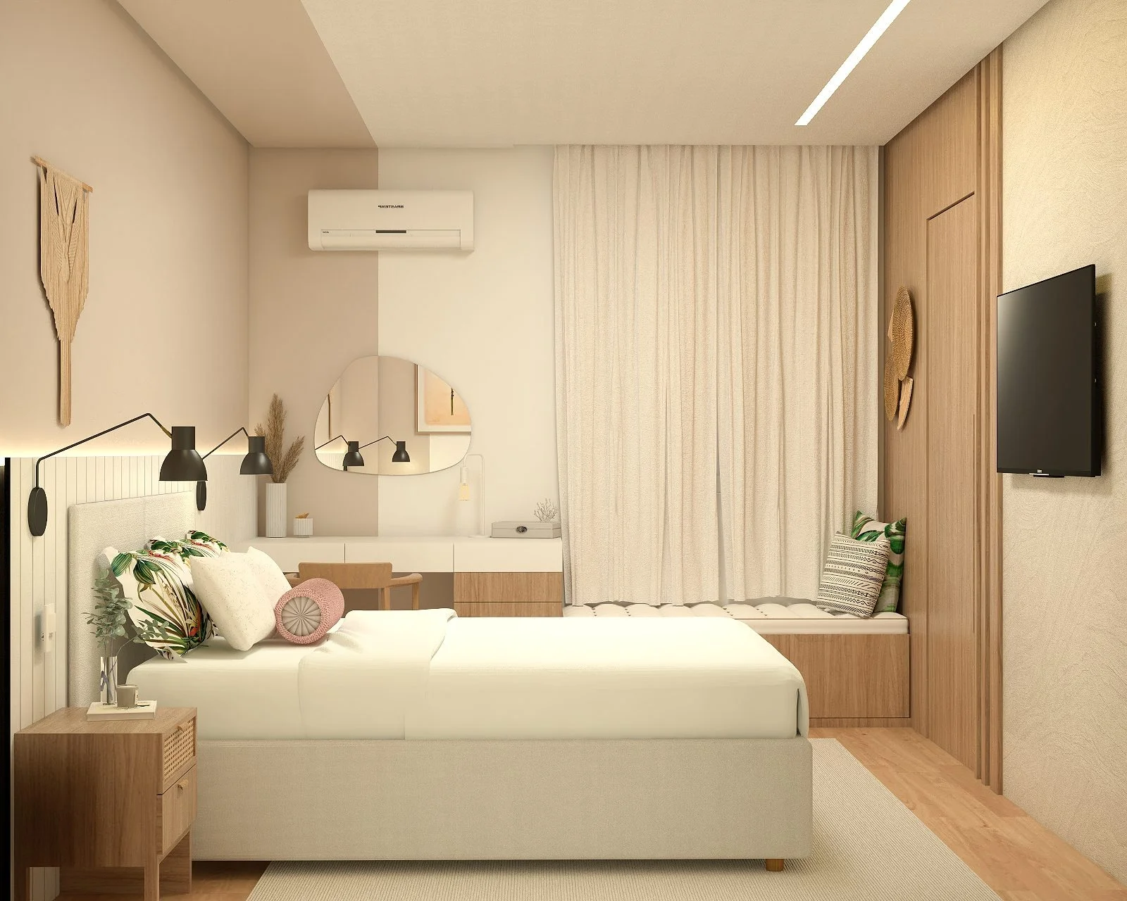 Apartamento Meraki - Ambiente com elementos boho
